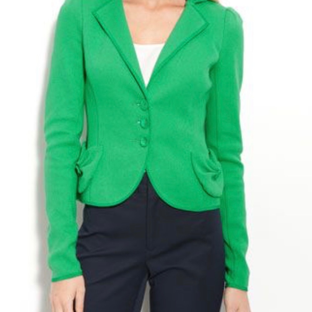 Kelly green preppy nanette lepore blazer small